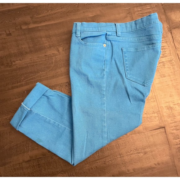 Joe Fresh Slim Turquoise Royal Blue Capris Jeans- Sz 8 - Picture 1 of 5